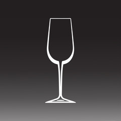 Wine glass. Empty wine glass silhouette