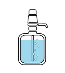 Water cooler. Bottled water. Vector flat outline icon illustration isolated on white background.