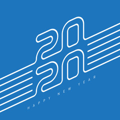 Invitation to the new year party 2020. Cover of calendar with orginal inscription 20 20. Poster template.