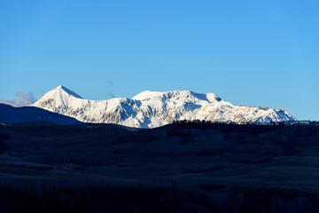 Snow Capped Rugged San Juan Mountains in Colorado at Fall in the morning