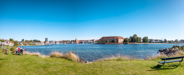Soenderborg panorama of the old city in southern Jutland Denmark