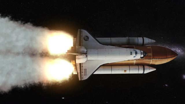 Space Rocket Carrying a Space Shuttle in the Galaxy