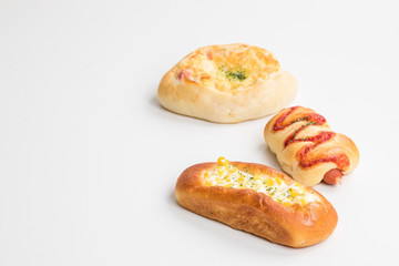 いろいろな種類のパンの集合　bread breakfast コピースペース　