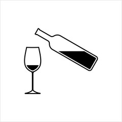 Bottle Of Wine And Glass Design