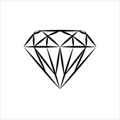Diamond Icon, Diamond Shape Cut Face