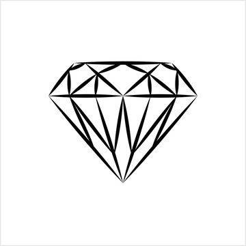 Diamond Icon, Diamond Shape Cut Face