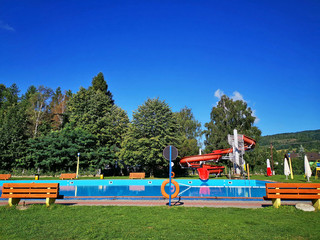 playground in the park swimming pool