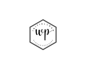 WP Initial handwriting logo vector