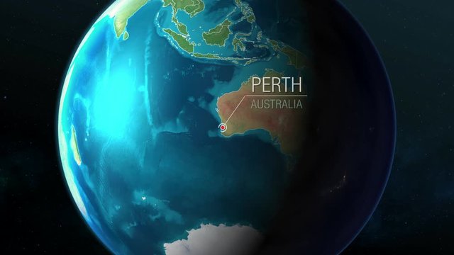 Australia - Perth - Zooming from space to earth