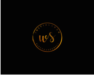 WS Initial handwriting logo vector