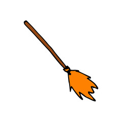 Hand drawn broom vector 