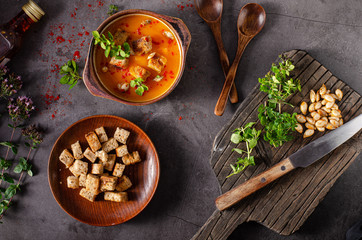 Pumpkin chilli soup
