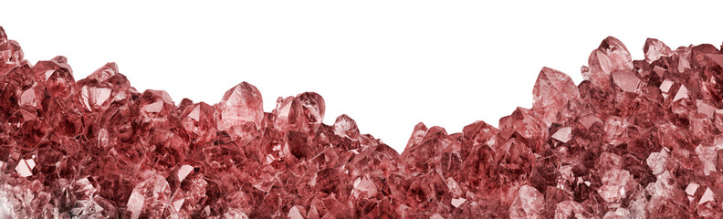 light red color ruby in long stripe on white