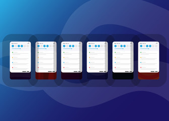 Notification Alerts on Smartphone Home Screen Phone User Interface User Experience UI Template Vector Illustration