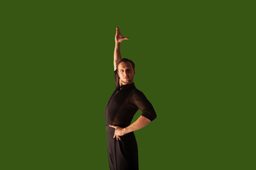 Ballroom dancing isolated on green screen.