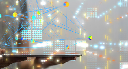 Digital Network and data concept