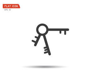 Key Icon flat, logo classic style, vector illustration