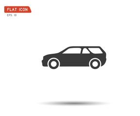 Car icon, Flat logo Vector illustration