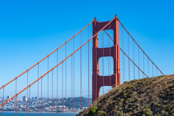 Close up of Golden Gate in San Francisco.
