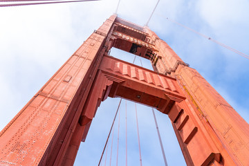 Different view of Golden Gate Bridge, San Francisco.