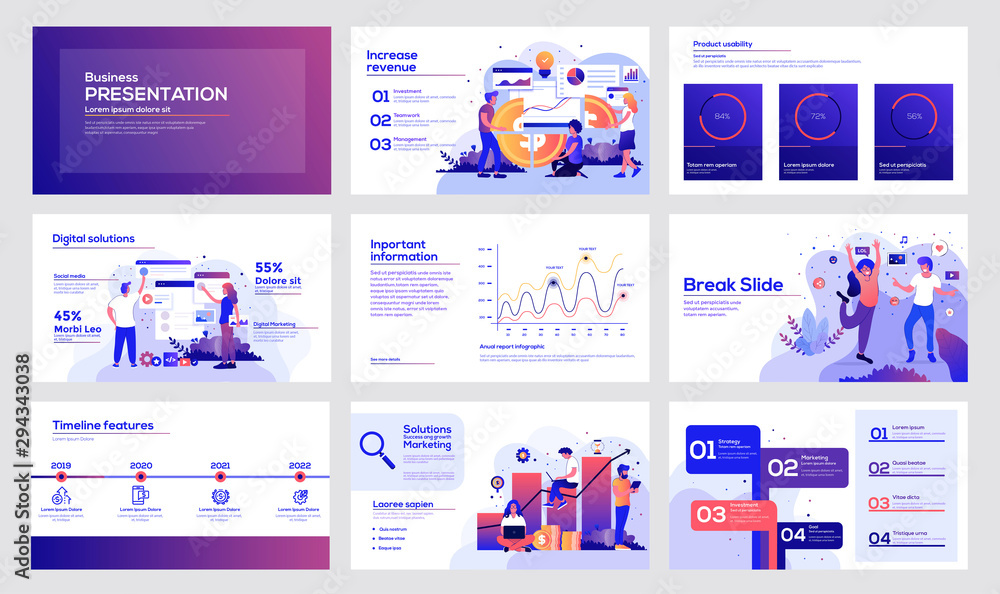 Canvas Prints infographics slide template design 4