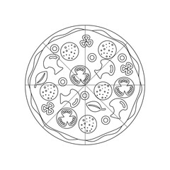 Pizza icon isolated sign symbol vector illustration