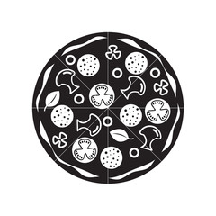 Pizza icon isolated sign symbol vector illustration