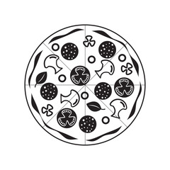 Pizza icon isolated sign symbol vector illustration