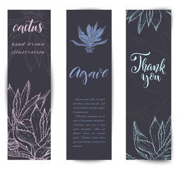 Hand drawn cacti banners