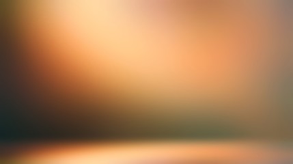 Autumn interior abstract decorative studio 3d background. Blur texture of wall and floor. Defocus light and deep shades pattern. Orange green gradient. © avextra