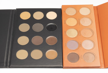 palette of shadows lies on a white background