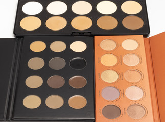 palette of shadows lies on a white background