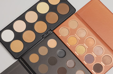 palette of shadows lies on a white background