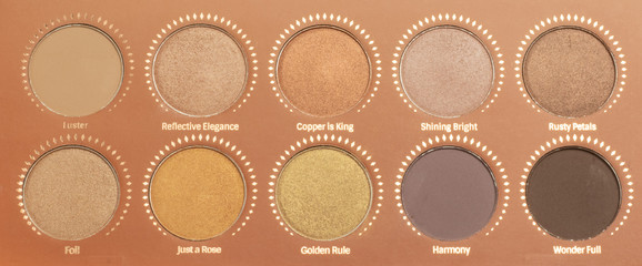 palette of shadows lies on a white background