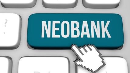 Neobank 3D render illustration concept