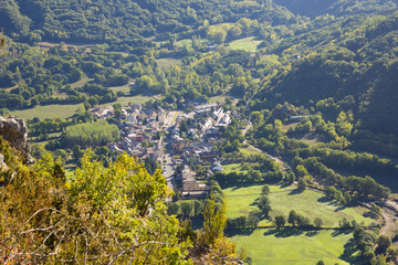 Vista de Castejón de Sos, Huesca, Aragón, España