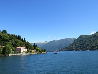 lake view with surrounding mountains from the boat
