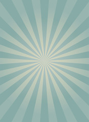 Sunlight retro narrow vertical background. Pale blue and beige color burst background.