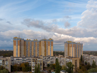 Flight on a drone over Kiev.