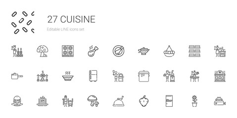 cuisine icons set