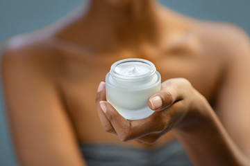 Beauty moisturizer for face treatment closeup