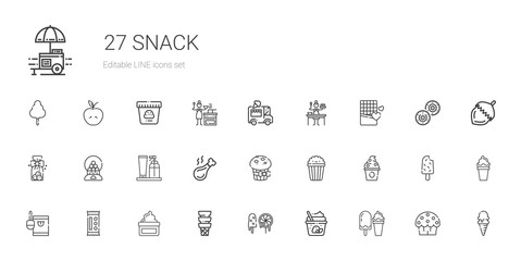 snack icons set