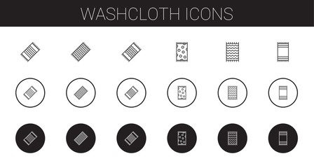 washcloth icons set