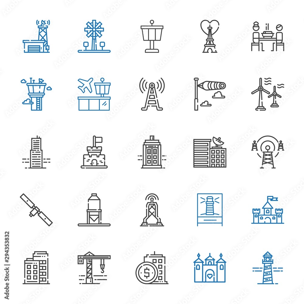 Canvas Prints tower icons set