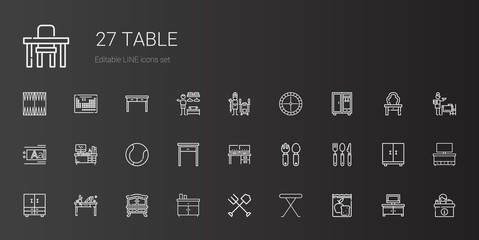Fototapeta premium table icons set