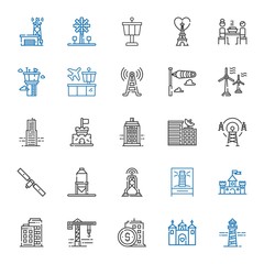 tower icons set