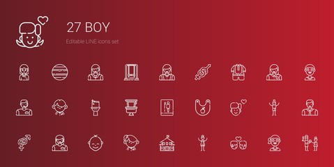 boy icons set