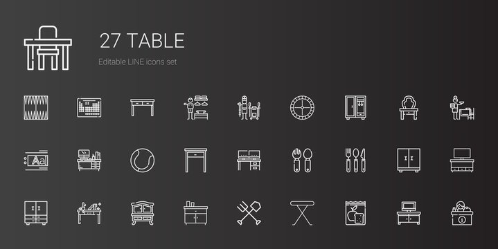 table icons set