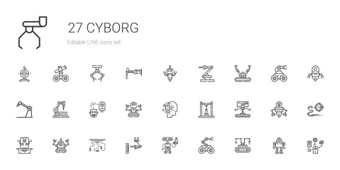 cyborg icons set
