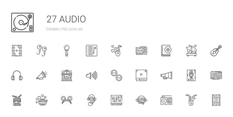 Naklejka na ściany i meble audio icons set